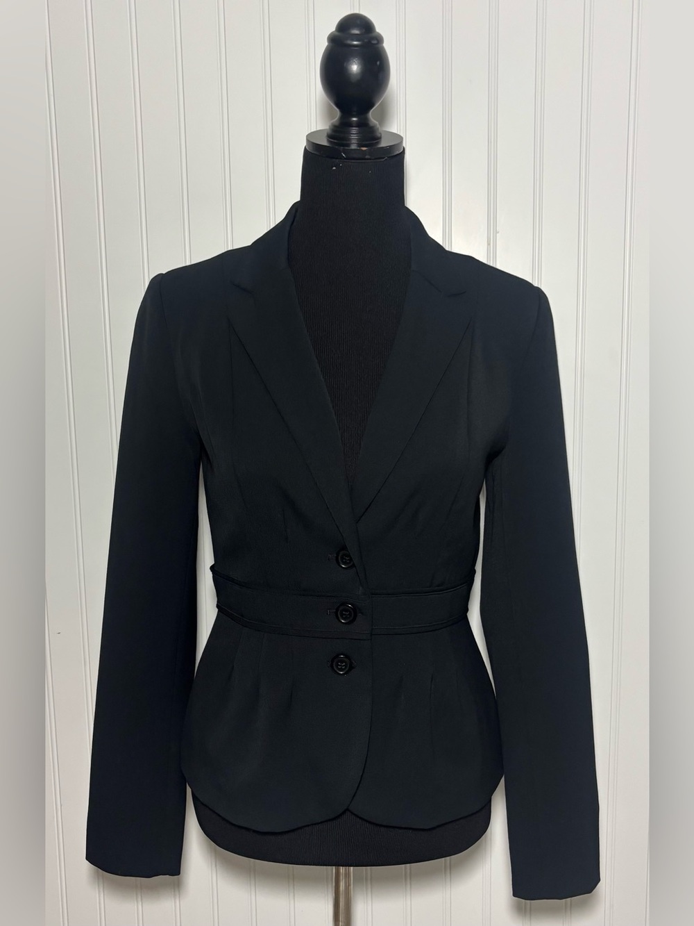 Elle Blazer Jacket Black Size 4 Classic Minimalist Quiet Luxury Career